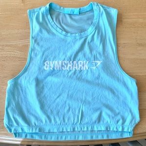 Gymshark cropped Aqua/pale turquoise tank size XS